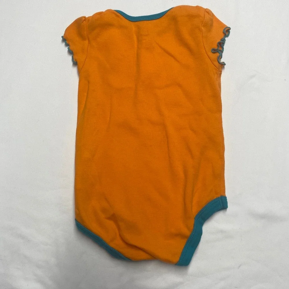 NFL Team Apparel Miami Dolphins Orange Ruffle Sleeve Bodysuit 18M